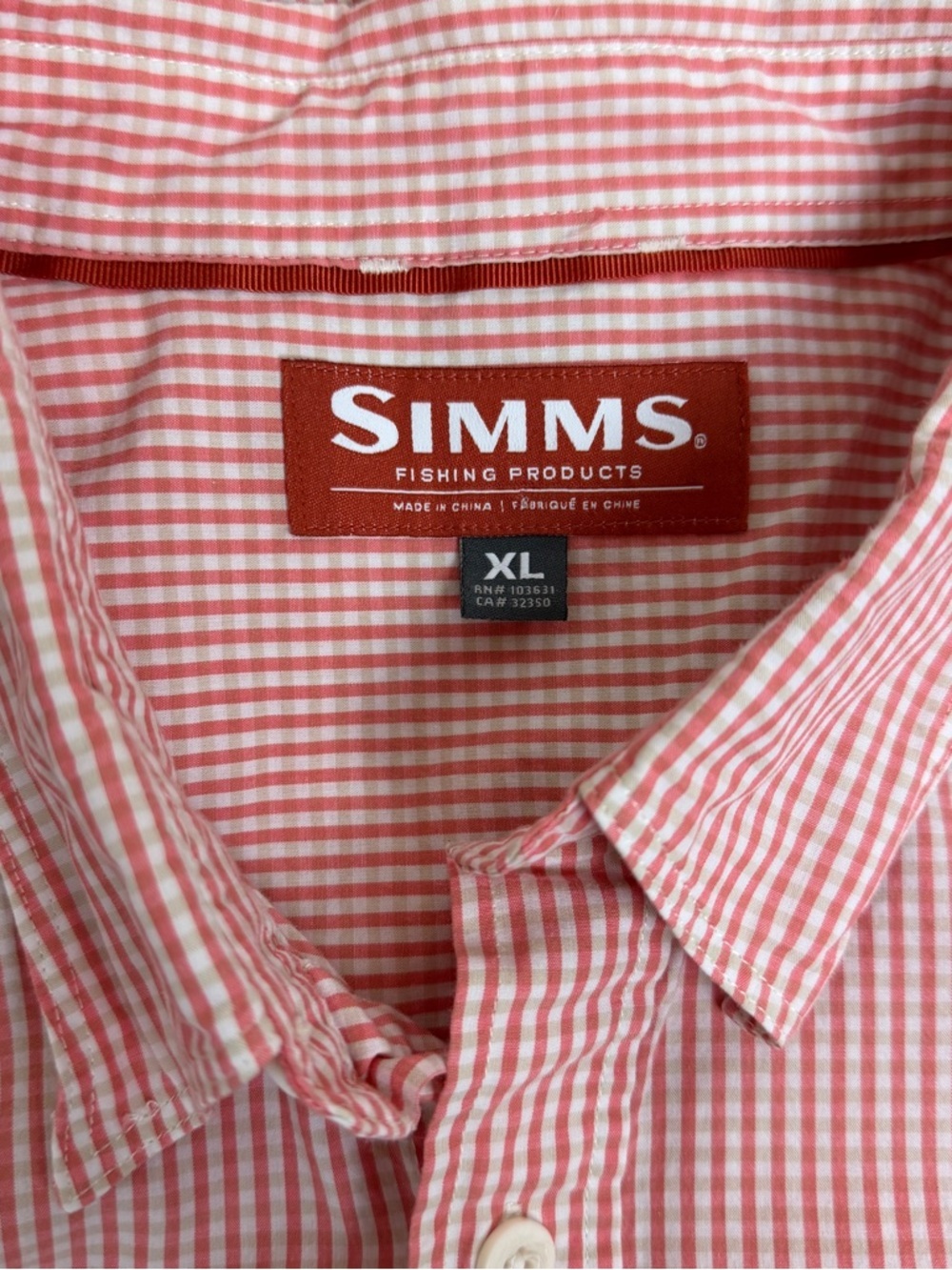 SIMMS men’s long sleeve button down fishing shirt | XL Orange - Picture 6 of 7